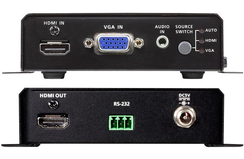 bộ chuyển đổi Switch HDMI/VGA sang HDMI 2 cổng 4K ATEN VC1280 hai mặt trước sau