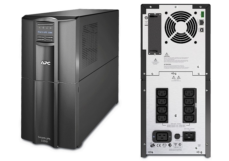 Hai mặt trước, sau của Bộ lưu điện APC Smart-UPS SMT2200I 2200VA LCD 230V