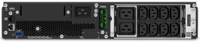 Mặt sau của bộ lưu điện APC SRT2200RMXLI 2200VA