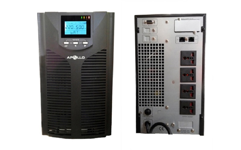 hai mặt trước sau của UPS APOLLO AP901PS 1000VA