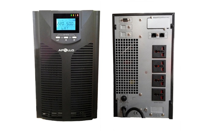 Hai mặt trước, sau của bộ lưu điện APOLLO AP902PH 2000VA/1800W