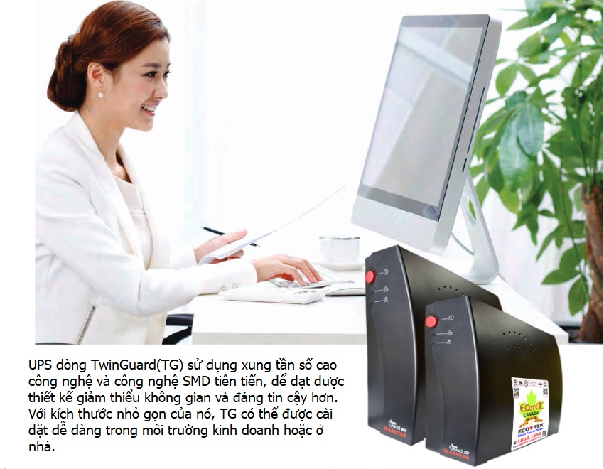 Bộ lưu điện Santak TG500 là UPS dòng TwinGuard