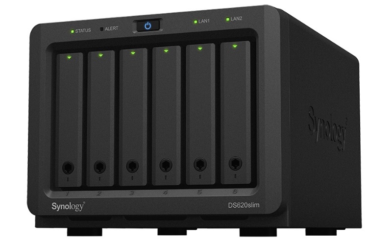 Thiết bị lưu trữ Synology DS620slim là một thiết bị dạng 6 bays mini với thiết kế thời trang, nhỏ gọn
