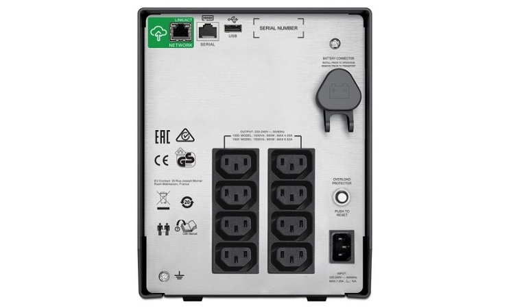mặt sau của bộ lưu điện APC Smart SMC1500IC (1500VA/ 900W)