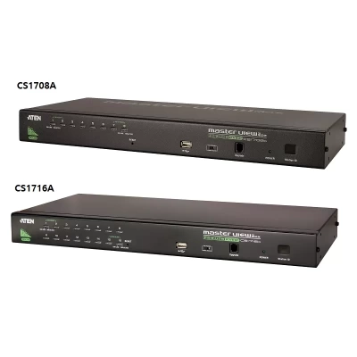 ATEN 16/8-PortPS/2-USB VGA KVM Switch with Daisy-Chain Port and USB Peripheral Support