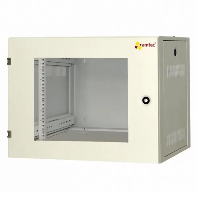 Tủ rack treo tường 12U C-CLASS Amtec AMW12 cửa mica trắng