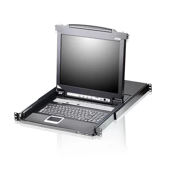 Bộ chuyển đổi KVM LCD đơn giảm sóc, 8 cổng PS/2-USB VGA ATEN CL5708