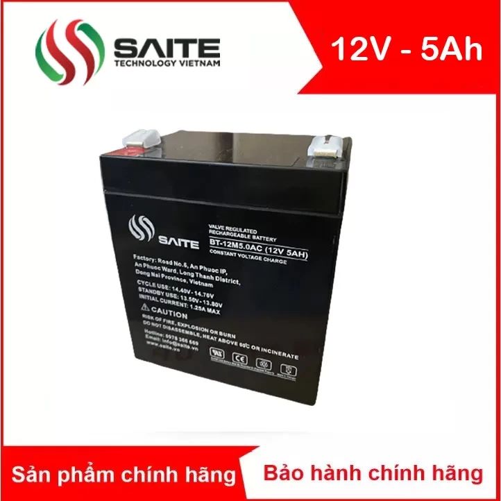 Bình ắc quy kín khí SAITE 12V-5Ah (BT-12M5.0AC)