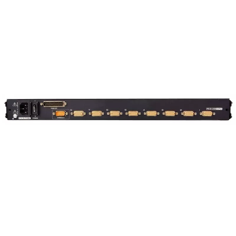 Bộ chuyển đổi KVM LCD đơn giảm sóc, 8 cổng PS/2-USB VGA ATEN CL5708