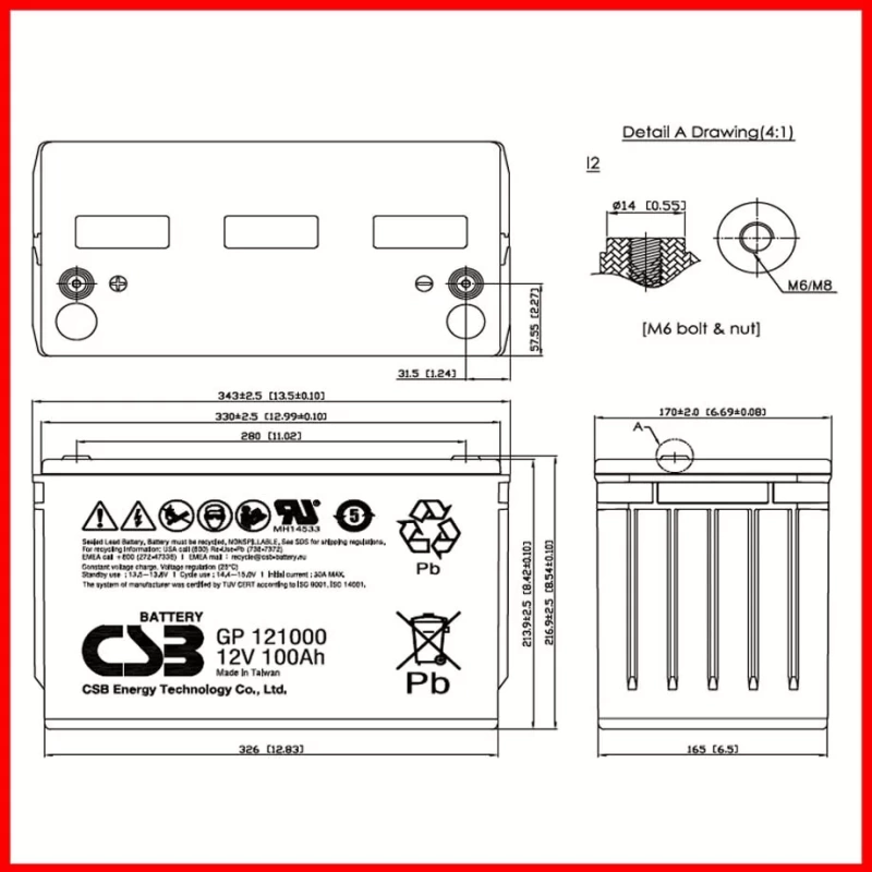 Ắc quy CSB GP121000 12V-100Ah