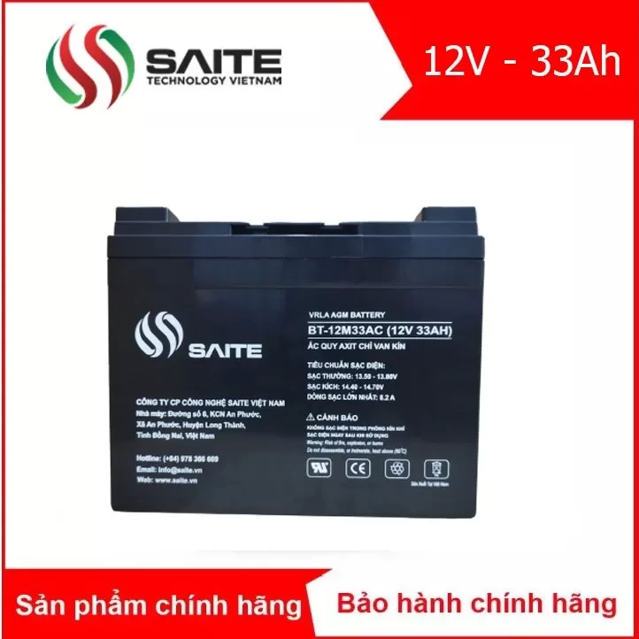 Bình ắc quy kín khí SAITE 12V - 33Ah (BT-12M33AC)