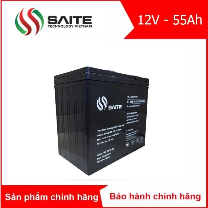 Bình ắc quy kín khí SAITE 12V - 55Ah (BT-HSE-55-12)