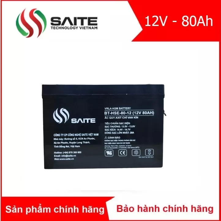 Bình ắc quy kín khí SAITE 12V - 80Ah (BT-HSE-80-12)