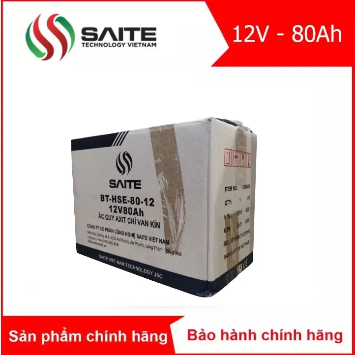 Bình ắc quy kín khí SAITE 12V - 80Ah (BT-HSE-80-12)