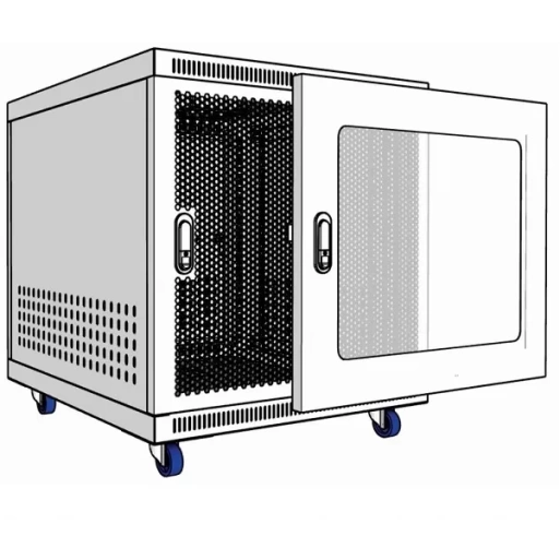 Tủ rack 10U UNR N10U-D500 cửa mika
