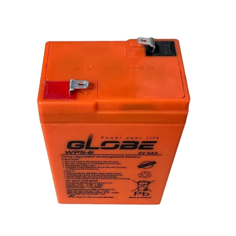 Ắc quy kín khí Globe 6V-5Ah (WP5-6), ắc quy khô giá rẻ