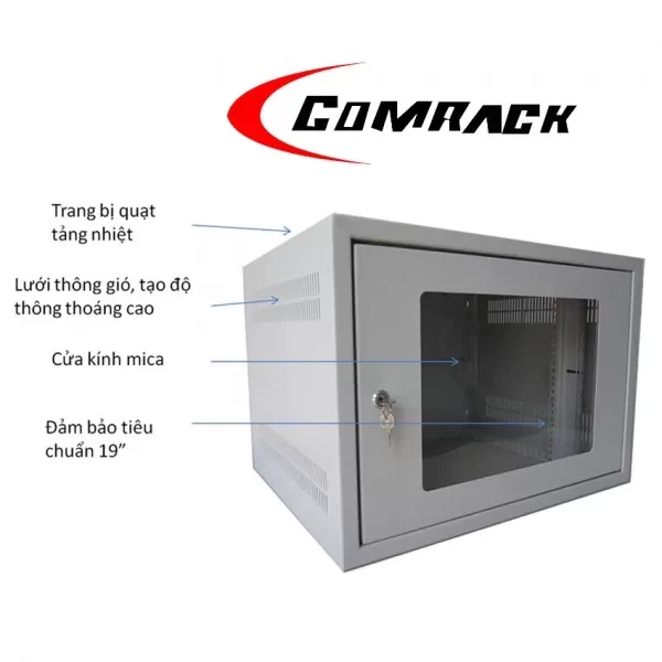 Tủ rack treo tường 12U Comrack CRW-W12