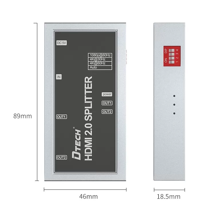 Bộ chia HDMI DT-7212 (2.0) 1 vào 2 ra