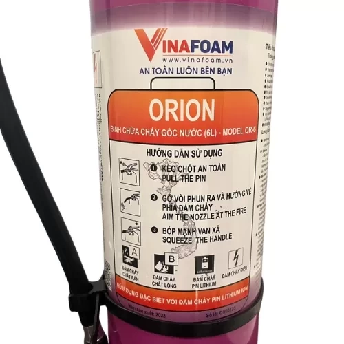 B&igrave;nh chữa ch&aacute;y PIN LITHIUM ORION 6 l&iacute;t OR-6